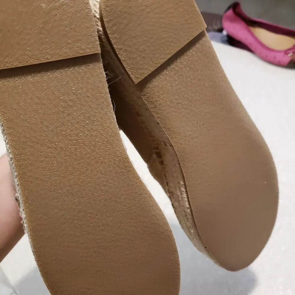 Soludos Tan Malibu Platforms Suede Flats Size 9.5